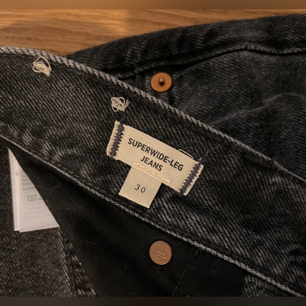Madewell Super Wide Leg Black Jeans Size 30 - Picture 9 of 13